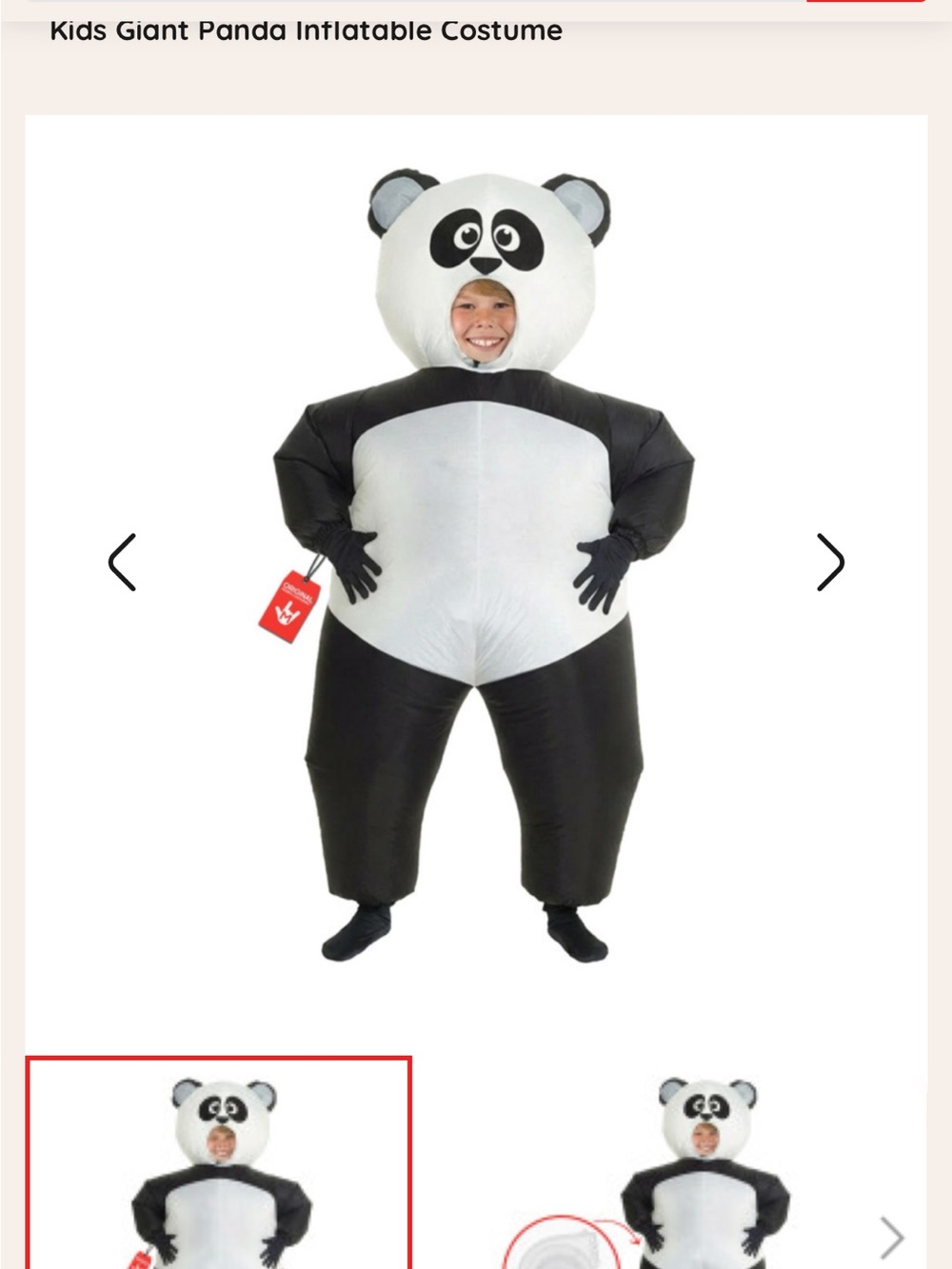 Kids’ Inflatable Panda Halloween Costume